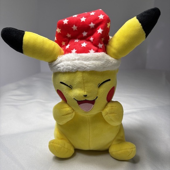 Pokemon Christmas Pikachu with Santa Hat‎ 8" Collectible Plush Toy 2021 - Picture 1 of 12